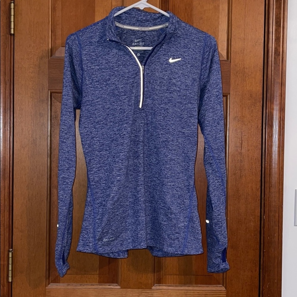 Small Nike women’s dri-fit blue quarter-zip